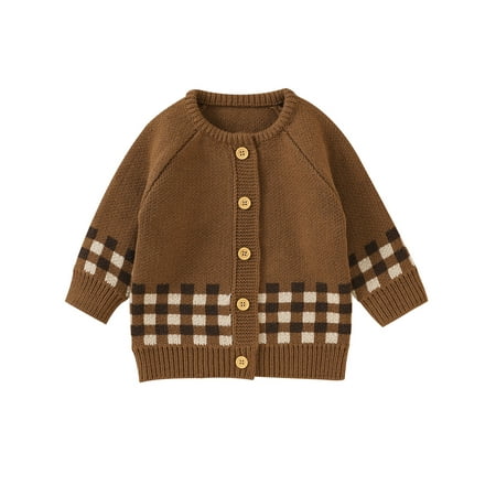 xkwyshop Infant Baby Girl Boy Fall Coat Plaid Patchwork Button Knit Sweater Cardigan Long Sleeve Warm Jacket Outerwear Coffee
xkwyshop Infant Baby Girl Boy Fall Coat Plaid Patchwork Button Knit Sweater Cardigan Long Sleeve Warm Jacket Outerwear Coffee