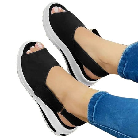 ZHELIYO Women s sandals Women s Summer Fashion Casual Open Toe Platform Wedge Beach Sandals Black 12
ZHELIYO Women s sandals Women s Summer Fashion Casual Open Toe Platform Wedge Beach Sandals Black 12