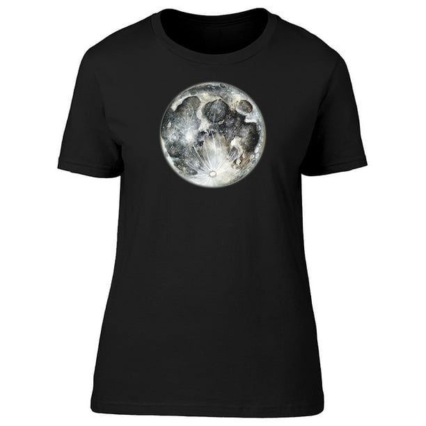 Grunge Watercolor Moon Doodle Tee Women's -Image by Shutterstock