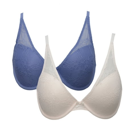You & Me by Yves Martin Women s 2-Pack Moulded Lace Bras