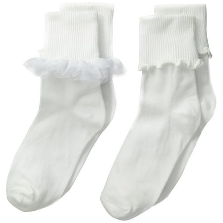 Jefferies Socks Big Girls Ruffle and Ripple Edge Turn Cuff Socks White/White Medium(Pack of 2)
Jefferies Socks Big Girls Ruffle and Ripple Edge Turn Cuff Socks White/White Medium(Pack of 2)