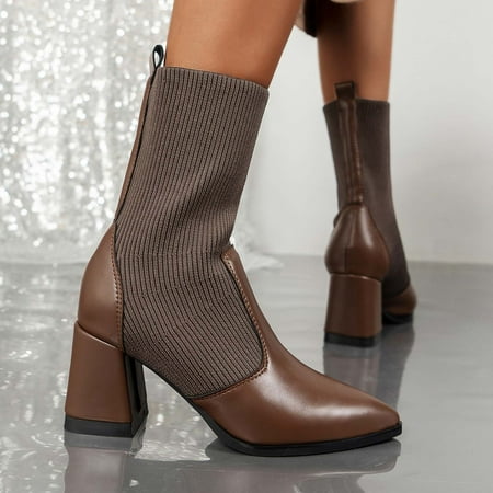 Ovzne Womens Winter Boots Warm Boots For Women Women s Fashion Retro Splicing Boots Chunky Heel Middle-Heels Pointed Toe Knitting Boots Clearance
Ovzne Womens Winter Boots Warm Boots For Women Women s Fashion Retro Splicing Boots Chunky Heel Middle-Heels Pointed Toe Knitting Boots Clearance