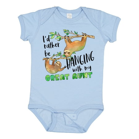 Inktastic Id Rather Be Hanging with My Great Aunt- Cute Sloths Gift Baby Boy or Baby Girl Bodysuit
Inktastic Id Rather Be Hanging with My Great Aunt- Cute Sloths Gift Baby Boy or Baby Girl Bodysuit