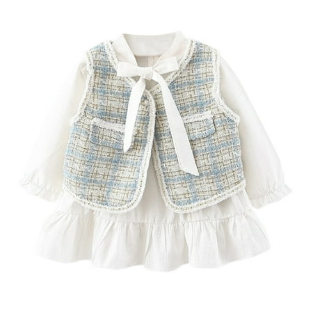 Toddler Kids Baby Girls Long Ruffled Sleeve Patchwork Bowknot Princess Dress Plaid Vest Clothes Set 2PCS Outfits Size 0 Months-3 Years
Toddler Kids Baby Girls Long Ruffled Sleeve Patchwork Bowknot Princess Dress Plaid Vest Clothes Set 2PCS Outfits Size 0 Months-3 Years