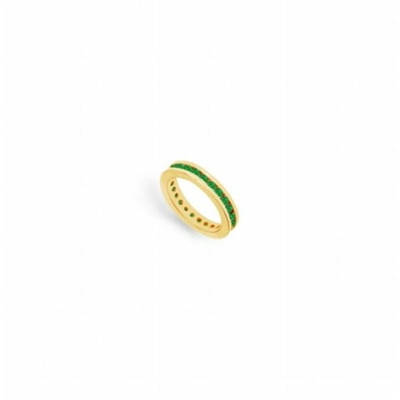 May Birthstone Emerald Eternity Band 14K Yellow Gold 1CT First Wedding Anniversary Gift - Size 6.5