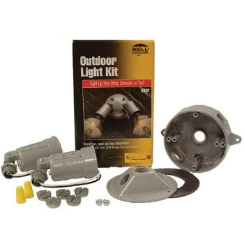 Hubbell/Raco Two Light Lampholder Box Cover Kit Gray 4 inch