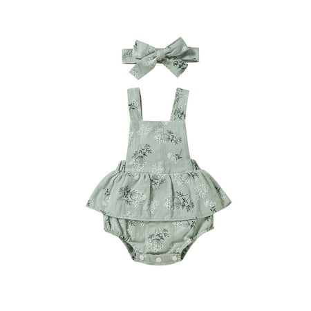 Izhansean Newborn Baby Girls 2Pcs Summer Outfits Floral Sleeveless Romper Tutu Dress Headband Set Green 12-18 Months
Izhansean Newborn Baby Girls 2Pcs Summer Outfits Floral Sleeveless Romper Tutu Dress Headband Set Green 12-18 Months