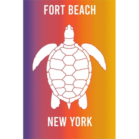 Fort Beach New York Souvenir 2x3 Inch Fridge Magnet Turtle Design