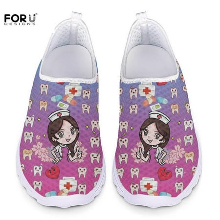 FORUDESIGNS Cute Cartoon Teeth and Nurse Print Ladies Flat Shoes Lightweight Mesh Loafers Women Soft Gradient Leisure Sneakers
FORUDESIGNS Cute Cartoon Teeth and Nurse Print Ladies Flat Shoes Lightweight Mesh Loafers Women Soft Gradient Leisure Sneakers