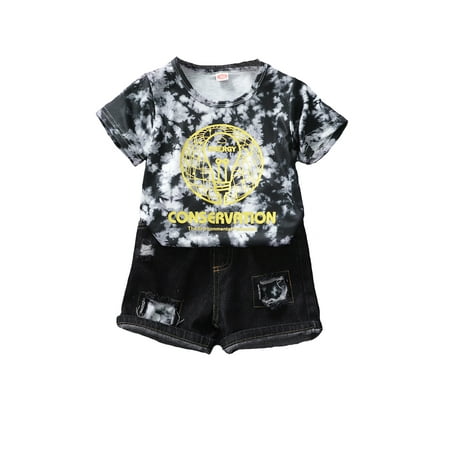 Kucnuzki 3T Toddler Boy Summer Outfits Shorts Sets 4T Short Sleeve Tie Dye Carton Letter Prints Cozy Tops Elastic Shorts 2PCS Set Black
Kucnuzki 3T Toddler Boy Summer Outfits Shorts Sets 4T Short Sleeve Tie Dye Carton Letter Prints Cozy Tops Elastic Shorts 2PCS Set Black
