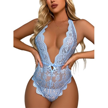 Baloco Womens Lace Floral Playsuit Sleepwear Sexy Deep V Romper Halter Neck Nightdress Hollow Tie Up Lingerie
Baloco Womens Lace Floral Playsuit Sleepwear Sexy Deep V Romper Halter Neck Nightdress Hollow Tie Up Lingerie