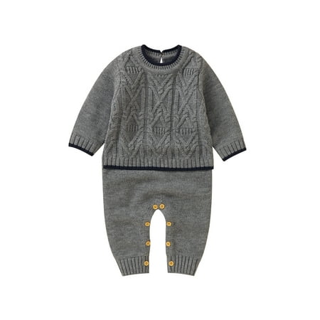 Calsunbaby Infant Baby Boys Girls Knitted Romper Long Sleeve Color Contrast Round Neck Long Jumpsuit Bodysuit Gray 0-3 Months
Calsunbaby Infant Baby Boys Girls Knitted Romper Long Sleeve Color Contrast Round Neck Long Jumpsuit Bodysuit Gray 0-3 Months