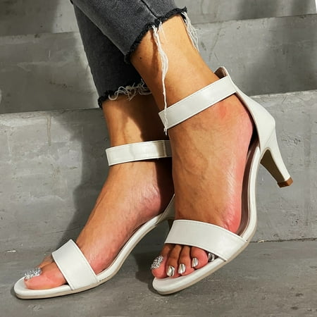 Women s Shoes With Narrow Heel And Zipper With One-word Shoelace Womens Sandals