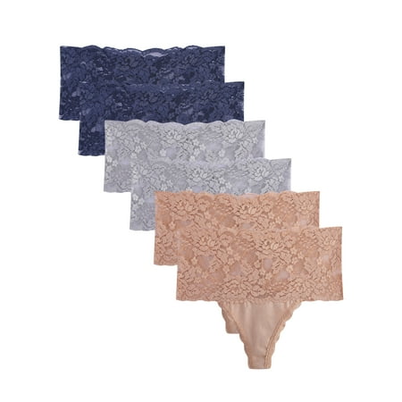 High Waisted Thong Underwear For Women,Sexy Lace Cotton Tangas Plus Size Panties 6 Pack
High Waisted Thong Underwear For Women,Sexy Lace Cotton Tangas Plus Size Panties 6 Pack