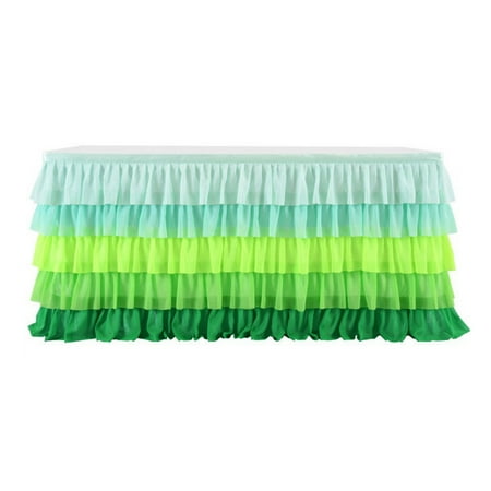 Table Skirt Layers Table Cloth Chiffon Decoration Tablecloth Cover for Wedding Party Gradient Green 6 Feet
Table Skirt Layers Table Cloth Chiffon Decoration Tablecloth Cover for Wedding Party Gradient Green 6 Feet