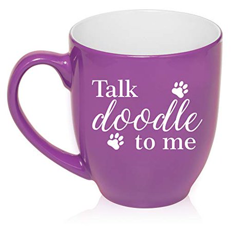 16 oz Large Bistro Mug Ceramic Coffee Tea Glass Cup Talk Doodle To Me Doodle Dog (Purple)
16 oz Large Bistro Mug Ceramic Coffee Tea Glass Cup Talk Doodle To Me Doodle Dog (Purple)