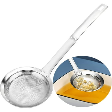Multi-functional Hot Pot Fat Skimmer Spoon - Stainless Steel Fine Mesh Food Strainer for Skimming Grease and Foam DIA 4.4
Multi-functional Hot Pot Fat Skimmer Spoon - Stainless Steel Fine Mesh Food Strainer for Skimming Grease and Foam DIA 4.4