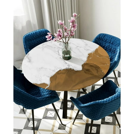 Round Fitted Tablecloth White Marble Brown Elastic Edged Table Cover Protector Cloth Waterproof Polyester Rectangle Table Cover 40 -44
Round Fitted Tablecloth White Marble Brown Elastic Edged Table Cover Protector Cloth Waterproof Polyester Rectangle Table Cover 40 -44