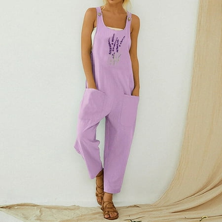 Quealent Plus Size Jumpsuits For Women Women Casual Boho Print Pocket Romper Long Playsuit Strap Button Jumpsuit Purple L
Quealent Plus Size Jumpsuits For Women Women Casual Boho Print Pocket Romper Long Playsuit Strap Button Jumpsuit Purple L
