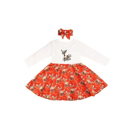 IZhansean Christmas Toddler Baby Girls Dress Cartoon Deer Printed Long Sleeve A-Line Dress+Headband Clothes Red 4-5 Years
IZhansean Christmas Toddler Baby Girls Dress Cartoon Deer Printed Long Sleeve A-Line Dress+Headband Clothes Red 4-5 Years
