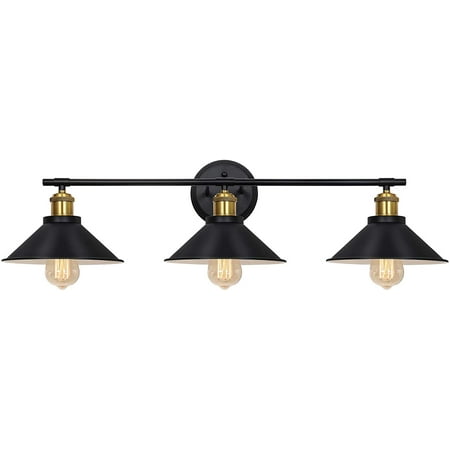 Vanity Light Fixture Farmhouse Black Wall Sconce with 3-Lights