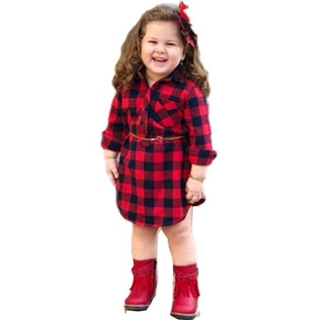 xingqing 0-5T Christmas Toddler Girls Plaid Shirt Dress Long Sleeve Belted Botton Down Flannel Shirt Dress Xmas Outfits Red 2-3 Years
xingqing 0-5T Christmas Toddler Girls Plaid Shirt Dress Long Sleeve Belted Botton Down Flannel Shirt Dress Xmas Outfits Red 2-3 Years