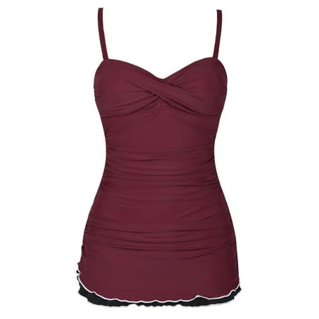 Hilor Womens One Piece Bathing Suit Tummy Control Swimsuit Ruffle Swimdress with Panty
Hilor Womens One Piece Bathing Suit Tummy Control Swimsuit Ruffle Swimdress with Panty