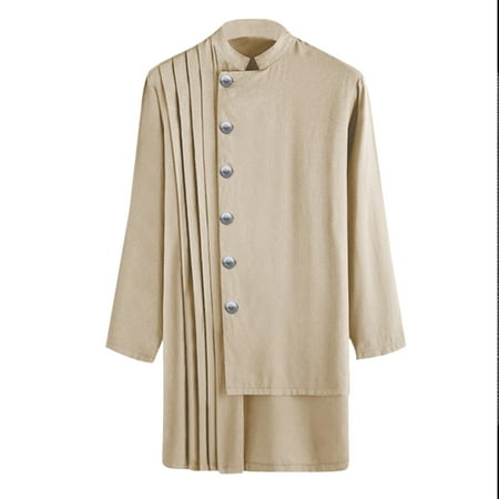 Mishuowoti Men Fashionable Muslim Standing Collar Long Sleeve Linen Robe Pleated Robe
Mishuowoti Men Fashionable Muslim Standing Collar Long Sleeve Linen Robe Pleated Robe