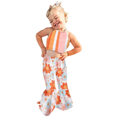 Wiueurtly Toddler Suit Summer Sleeveless Striped Print Halter Hanging Neck Tops Flared Pants Headbands 3pcs Sets Outfits Heart Clothe
Wiueurtly Toddler Suit Summer Sleeveless Striped Print Halter Hanging Neck Tops Flared Pants Headbands 3pcs Sets Outfits Heart Clothe