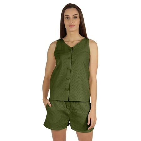 Bimba Solid 2 Pcs Nightwear Set For Womens Casual Sleeveless Loungewear Shirt & Short Sleepwear
Bimba Solid 2 Pcs Nightwear Set For Womens Casual Sleeveless Loungewear Shirt & Short Sleepwear