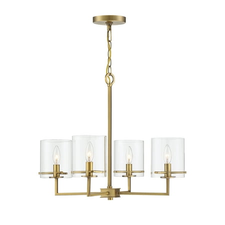 Trade Winds Lighting 4 Light Chandelier In Natural Brass - TW30081-NB