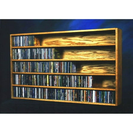 The Wood Shed Solid Oak Wall / Shelf Mount 590 CD Media Cabinet