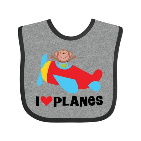 Inktastic Airplane I Love Planes Gift Baby Boy Bib
