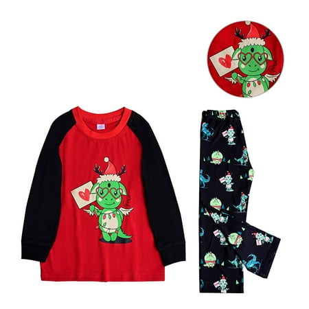 ELENXS Family Pajamas Set Animal Christmas Parent-Child Clothing leisure wear Animal Printing Elastic Leisure Wear