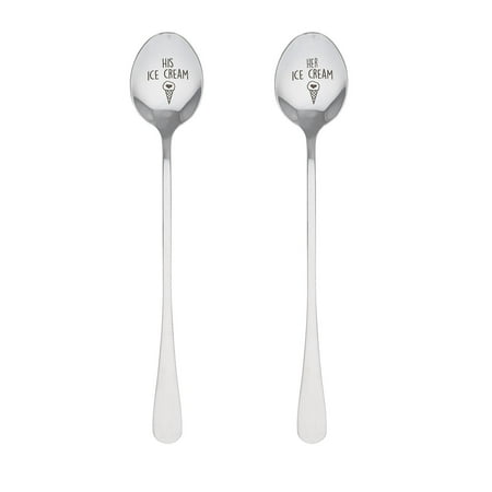 Coffee Spoons Dessert Spoons Stainless Steel Spoons Kitchen Spoons Home Tableware2Pcs Exquisite Dessert Spoons Lovely Coffee Spoons Stirring Spoons (Silver)