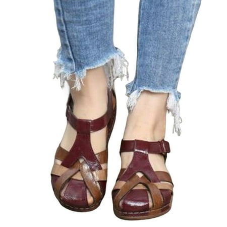 Women Sandals Comfortable Flat Shoes Flexible PU Walking Shoes with Breathable Cut out Upper for Valentine s Day Christmas Gift 42 Wine Red
Women Sandals Comfortable Flat Shoes Flexible PU Walking Shoes with Breathable Cut out Upper for Valentine s Day Christmas Gift 42 Wine Red