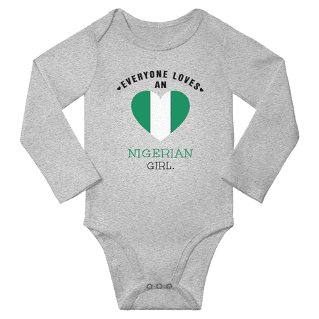 Everyone Loves An Nigerian Girl Baby Long Slevve Romper Bodysuit (Gray 6-12 Months)
Everyone Loves An Nigerian Girl Baby Long Slevve Romper Bodysuit (Gray 6-12 Months)