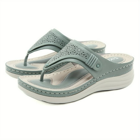 NAYUKA Wedge Flip Flops for Women with Arch Support and Non-Slip Soles - Fashionable Faux Leather Shoes
NAYUKA Wedge Flip Flops for Women with Arch Support and Non-Slip Soles - Fashionable Faux Leather Shoes