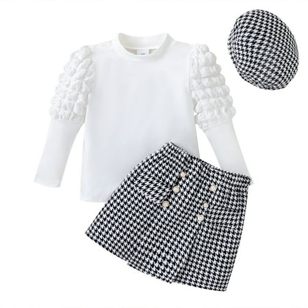 Children s Outfits Winter Round Neck Long Sleeve Solid Color Plaid Skirt Hat 3Pcs Kids Outfits Sets
Children s Outfits Winter Round Neck Long Sleeve Solid Color Plaid Skirt Hat 3Pcs Kids Outfits Sets