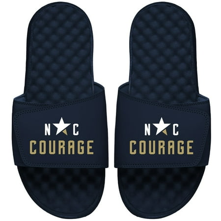 Youth ISlide Navy North Carolina Courage Wordmark Logo Slide Sandals