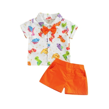Canrulo Summer Casual Baby Boys 2pcs Clothes Cartoon Dinosaur Printed Single Breasted Shirts+Shorts Sets Orange 18-24 Months
Canrulo Summer Casual Baby Boys 2pcs Clothes Cartoon Dinosaur Printed Single Breasted Shirts+Shorts Sets Orange 18-24 Months
