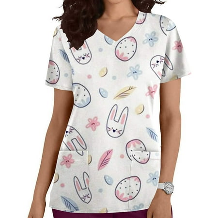 Funicet Savings Clearance 2023! Plus Size Tops Easter Shirts for Women Scrubs Top Women s Working Uniform Nursing Uniform With Two Pockets Short Sleeve V-neck Summer Blouse
Funicet Savings Clearance 2023! Plus Size Tops Easter Shirts for Women Scrubs Top Women s Working Uniform Nursing Uniform With Two Pockets Short Sleeve V-neck Summer Blouse