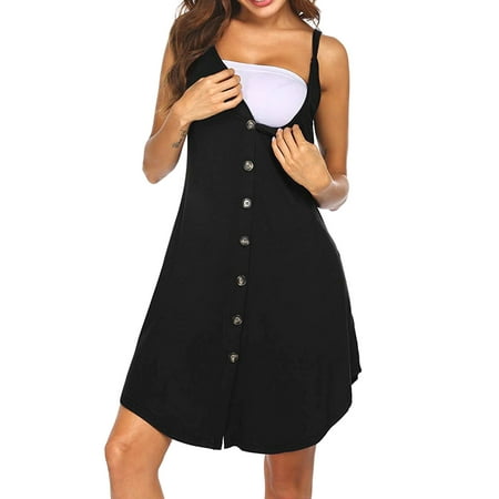 Women Maternity Nursing Dress Casual Sleeveless V Neck Button Down Breastfeeding Dress Nightgowns
Women Maternity Nursing Dress Casual Sleeveless V Neck Button Down Breastfeeding Dress Nightgowns