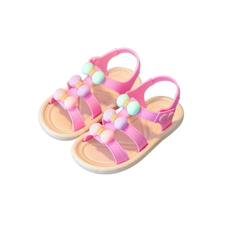Gureui Toddler Infant Baby Girls Summer Sandals Candy Color Bowknot Flats Non-Slip First Walkers