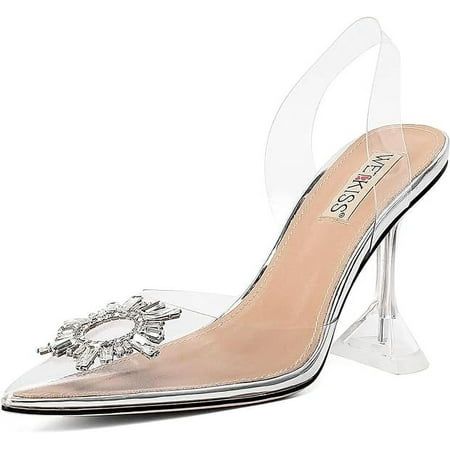Clear Heels Shoes for Women Crystal Rhinestones Slingback Wedding Shoes Pointed Toe High Heel Sandals
Clear Heels Shoes for Women Crystal Rhinestones Slingback Wedding Shoes Pointed Toe High Heel Sandals