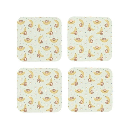 Drink Coasters Set of 4 Cute Banana Monkey Flower Leather Coasters for Coffee Table Protector Heat Resistant Cute Coasters for Home Decor Housewarming Gifts Bar Kitchen 4 Inch Square
Drink Coasters Set of 4 Cute Banana Monkey Flower Leather Coasters for Coffee Table Protector Heat Resistant Cute Coasters for Home Decor Housewarming Gifts Bar Kitchen 4 Inch Square