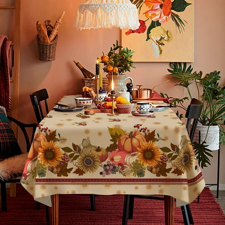 Fall Thanksgiving Double Border Decoration Tablecloth Turkey & Pumpkin Harvest Tablecloths Waterproof Spillproof Table Cover for Dinner Kitchen Party Holiday Decorations 60”x 84” Oblong/Rectangle
Fall Thanksgiving Double Border Decoration Tablecloth Turkey & Pumpkin Harvest Tablecloths Waterproof Spillproof Table Cover for Dinner Kitchen Party Holiday Decorations 60”x 84” Oblong/Rectangle