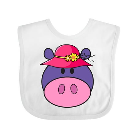 Inktastic Hippo Girl Cute Hippopotamus Gift Baby Girl Bib
