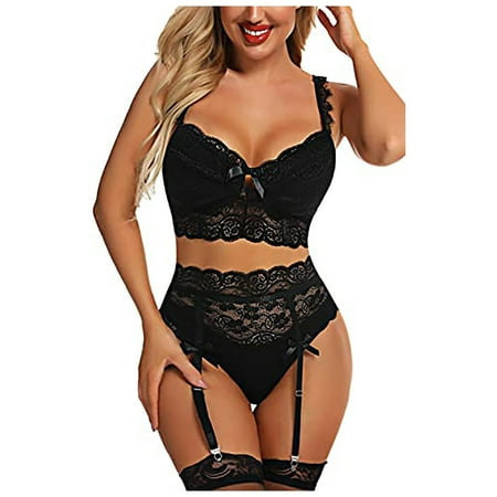Qcmgmg Women s Lingerie Set Lace Nightwear Bra and Panty Set Floral Sexy Babydoll with Garter L
Qcmgmg Women s Lingerie Set Lace Nightwear Bra and Panty Set Floral Sexy Babydoll with Garter L