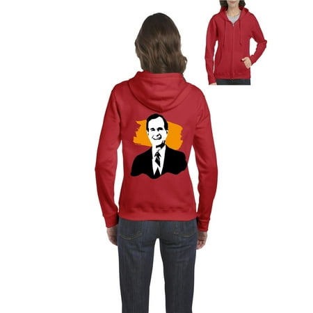 George H. W. Bush American President Women's Full-Zip Hooded Sweatshirt